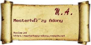 Mesterházy Adony névjegykártya